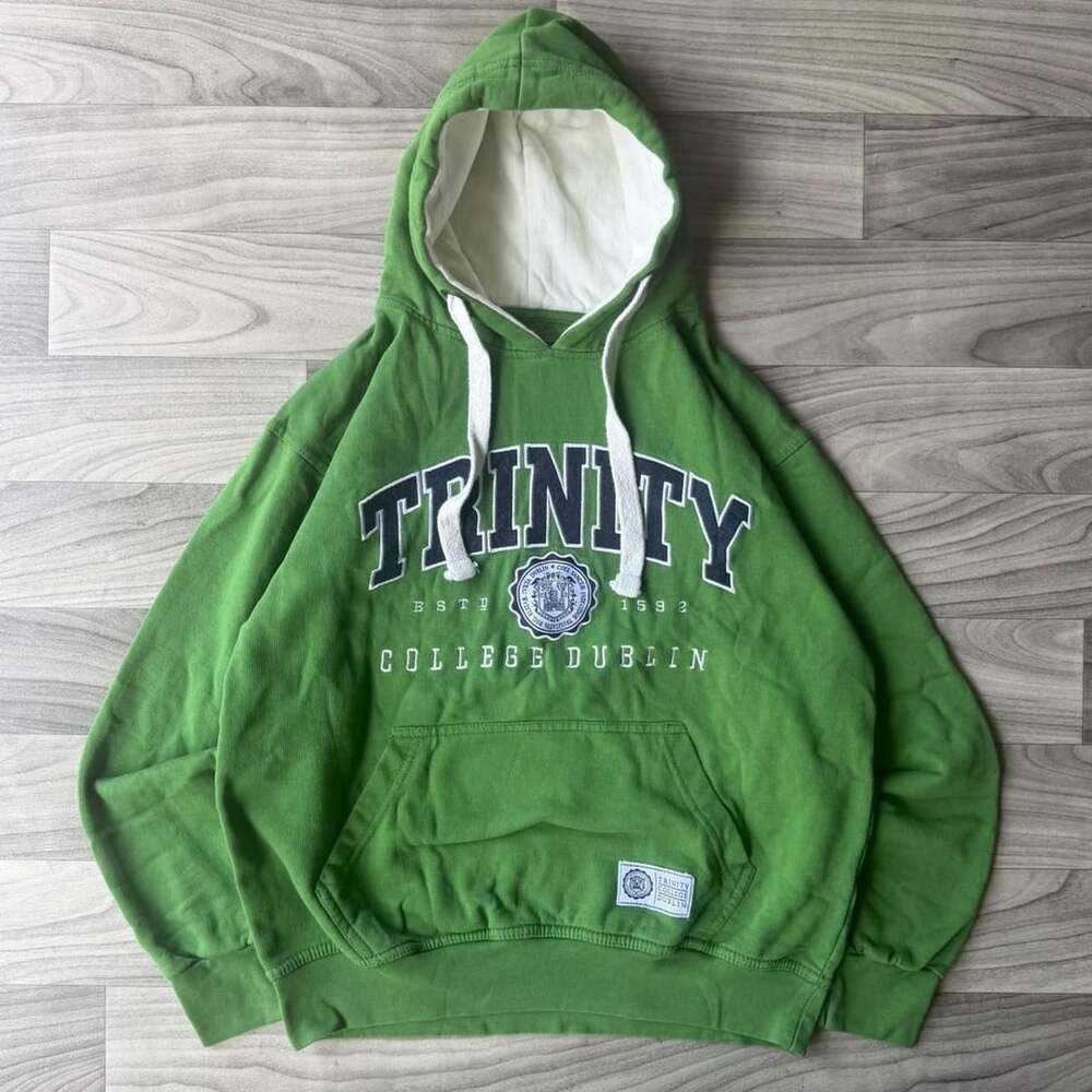 Trinity College Dublin Hoodie Size M Green Pullover Sweatshirt